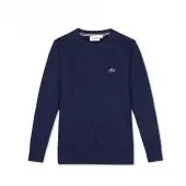 lacoste vintage sweat pull pullover long sing color deep blue